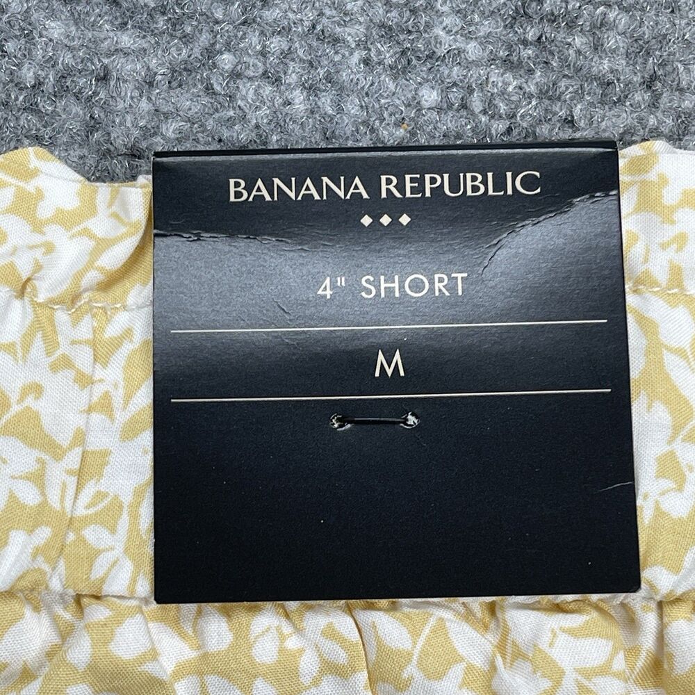 Banana Republic Shorts Size Medium Yellow Floral High Rise 4" Inseam NEW W Tags - Picture 4 of 10